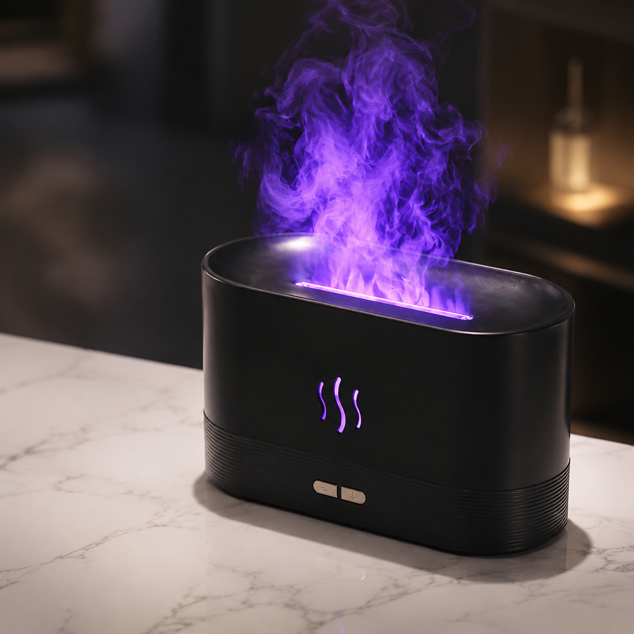 PKNEW® Flame-Effect Air Aroma Diffuser with 7-Color LED&Auto-Off Protection for Home & Office🔥