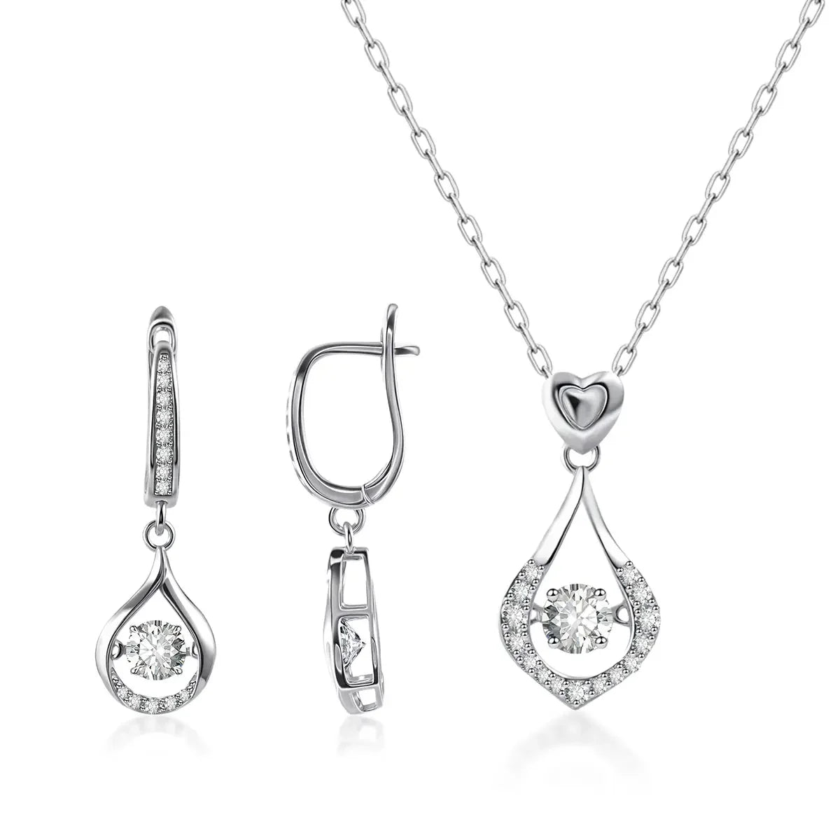 Silver Set: Earrings + Necklace