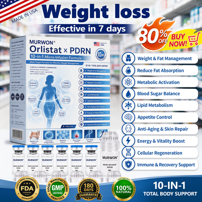 💕Latest 2026 Scientific Research |𝑴𝑼𝑹𝑾𝑶𝑵® Orlistat × PDRN 10-in-1 Micro-Infusion Formula|For weight loss/skin tightening/blood sugar balance|Zero Pain, No Side Effects