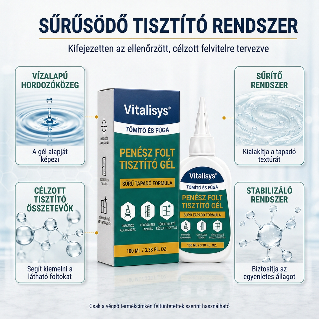 Vitalisys® Mély penészfolt-tisztító gél 👑 – Sűrű, tapadó formula fugákhoz, tömítésekhez és nedves sarkokhoz 💎