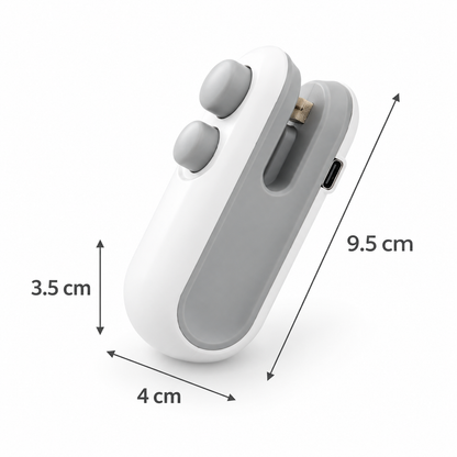 Vitalisys® Hordozható újratölthető tasaklezáró – 2 az 1-ben USB-C mini lezáró és vágó eszköz 💎