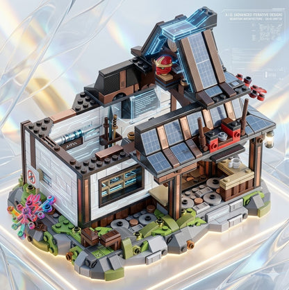 15th Anniversary Ninja Blacksmith Village - 1259-Piece Architecture Building Brick Model Gift Set