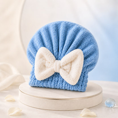 Vitalisys® Gyorsan száradó mikroszálas hajszárító sapka masnival – Nedvességszívó hajtörölköző a mindennapi rutinhoz és utazáshoz 🎀
