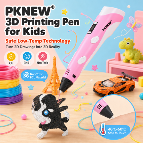 70% OFF TODAY🎃PKNEW® 3D Printing Pen for Kids--Low-Temperature Safe, Non-Toxic Eco-Friendly Filament, Sparks Creativity