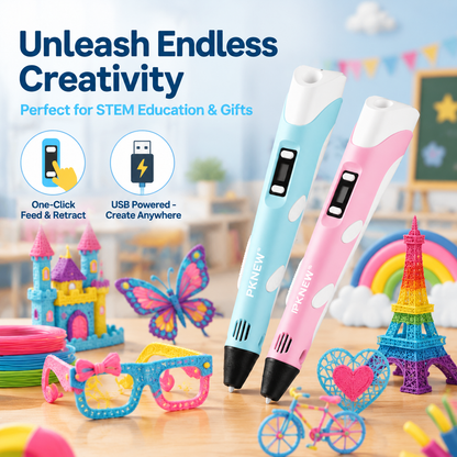 70% OFF TODAY🎃PKNEW® 3D Printing Pen for Kids--Low-Temperature Safe, Non-Toxic Eco-Friendly Filament, Sparks Creativity