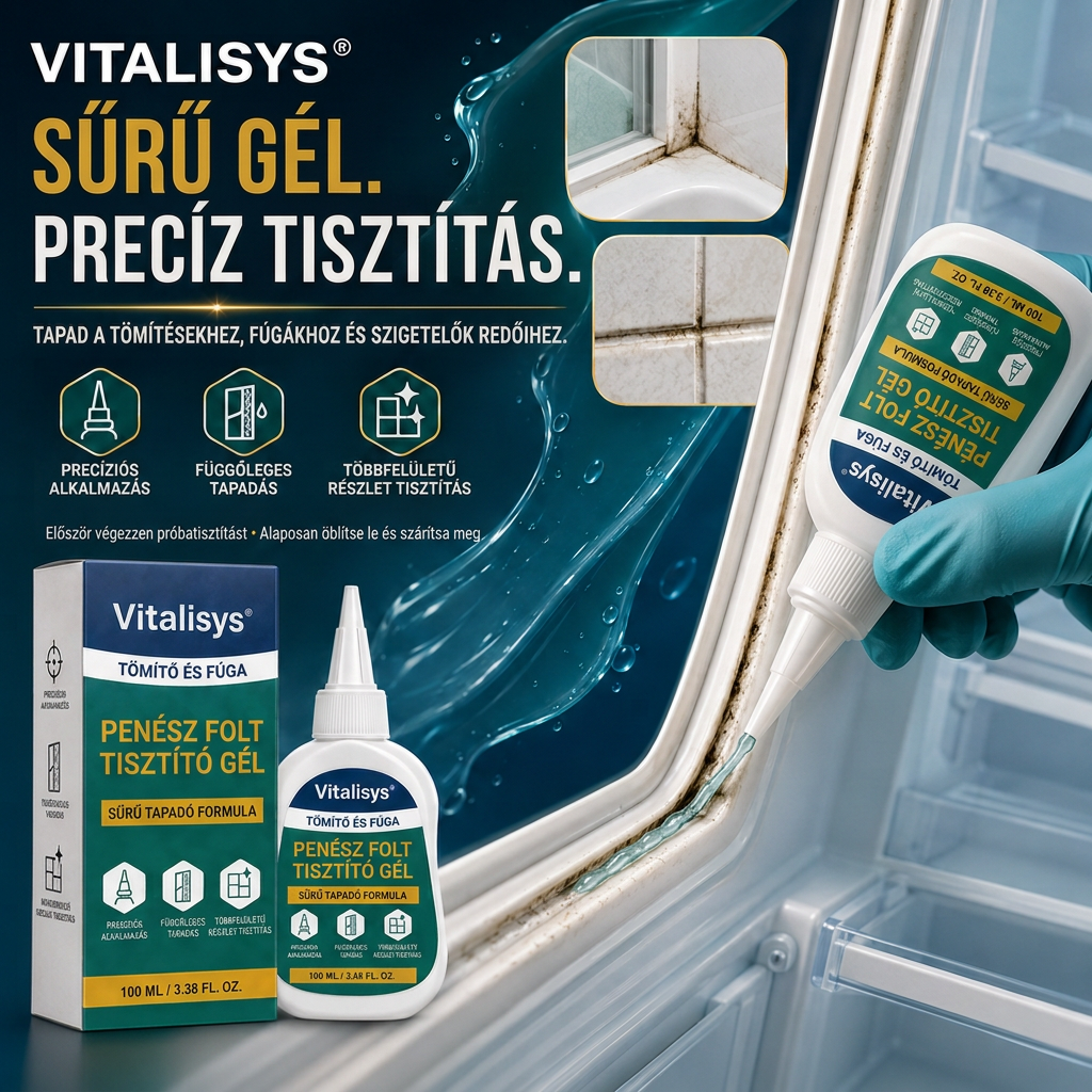 Vitalisys® Mély penészfolt-tisztító gél 👑 – Sűrű, tapadó formula fugákhoz, tömítésekhez és nedves sarkokhoz 💖
