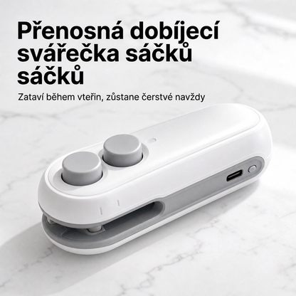 Vitalisys® Hordozható újratölthető tasaklezáró – 2 az 1-ben USB-C mini lezáró és vágó eszköz 💎