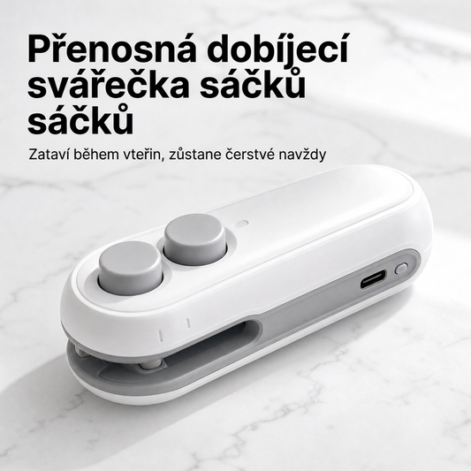 Vitalisys® Hordozható újratölthető tasaklezáró – 2 az 1-ben USB-C mini lezáró és vágó eszköz 💎