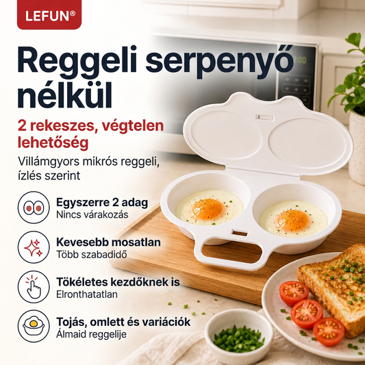 👑👑LEFUN® Gyors reggeli forma mikróba – 2 rekesz, 2 íz, végtelen lehetőség 🍳💥
