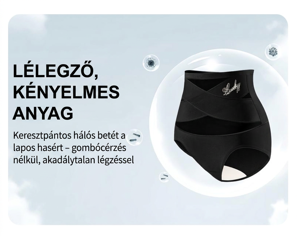 🔥🔥Plus size, magas derekú, alakformáló alsó keresztpántos haspánttal