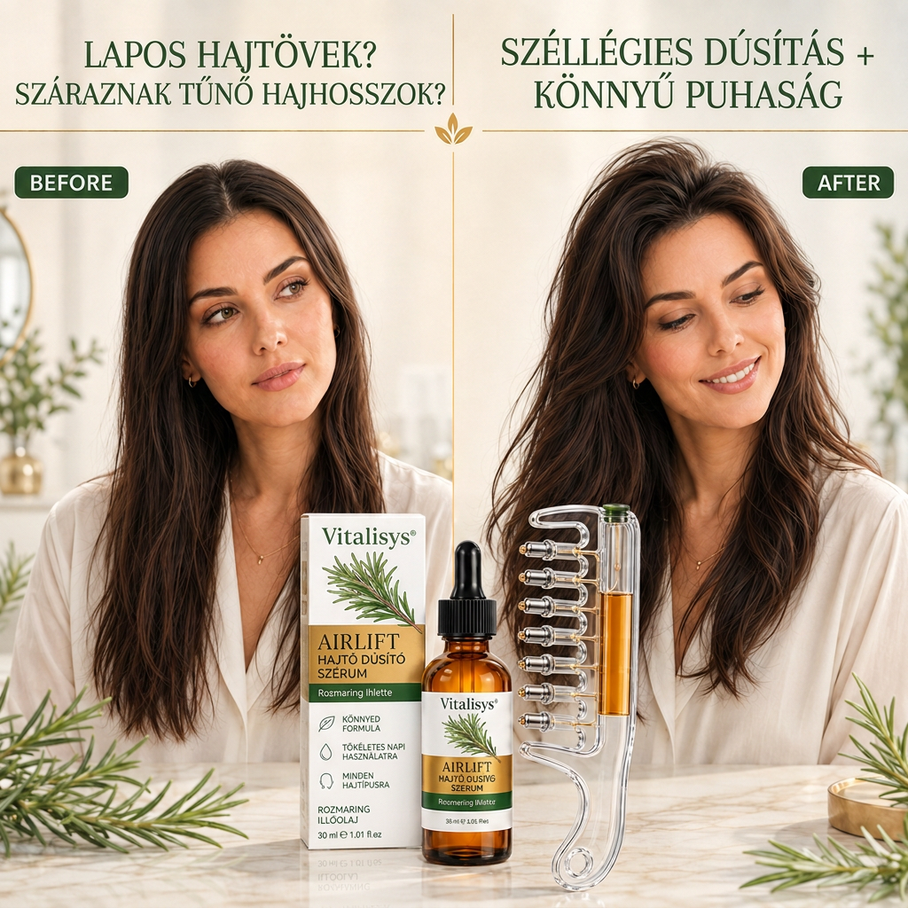 🌈🌈Vitalisys® AirLift Duo – Precíziós hajtőemelő fésű és könnyű hajszérum 👸🌟
