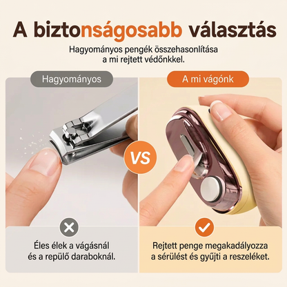 💎💎Időkorlátos Ajánlat⏰2 az 1-ben Intelligens Elektromos Körömvágó és -Polírozó Minden Korosztály Számára 👨‍👩‍👧‍👦 – Penge-, Vér- és Stresszmentes Körmös Ápolás! 💅
