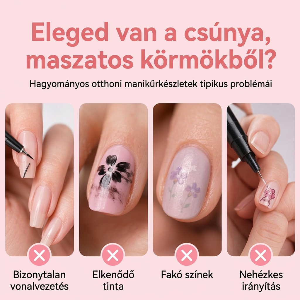 UTOLSÓ NAP · 50% KEDVEZMÉNY 🌈 24 színű kétvégű körömdíszítő toll készlet 💕
