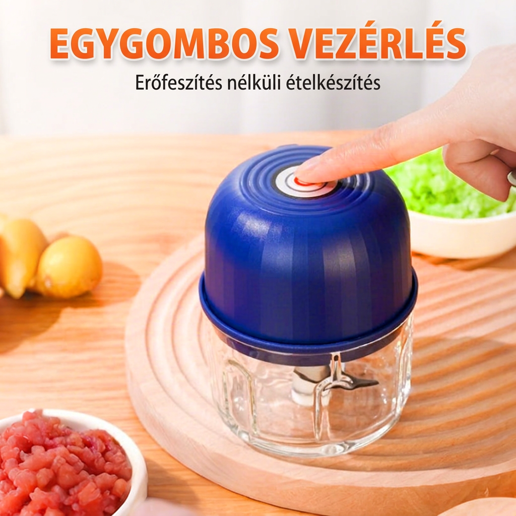 🔥🔥 Vezeték nélküli elektromos mini aprító – Erőteljes konyhai segítő hús, zöldség és bébiétel gyors aprításához ✨