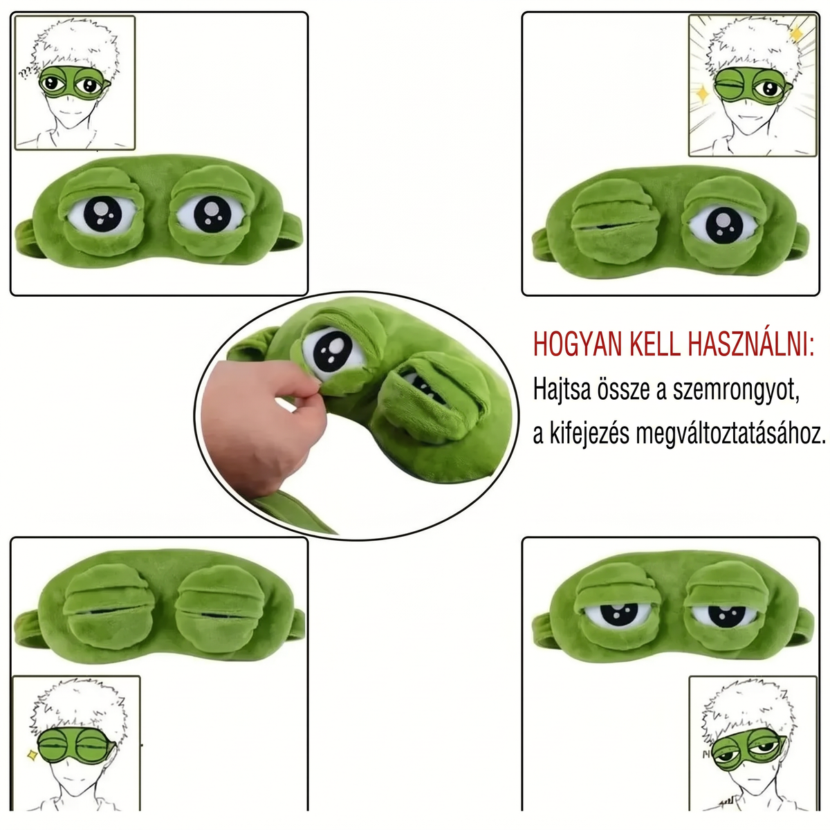 🌈🌈 Utolsó nap – 49% kedvezmény 🎁 2026-os 3D béka alvómaszk 🐸 Puha, kényelmes és állítható