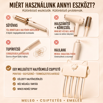 👑👑 Több mint 48 ezer eladott darab 💇 Vezeték nélküli, fűthető hajcsat a hajtő megemelésére, hordozható hajformázó eszköz utazáshoz, vékony és lapos szálú hajra