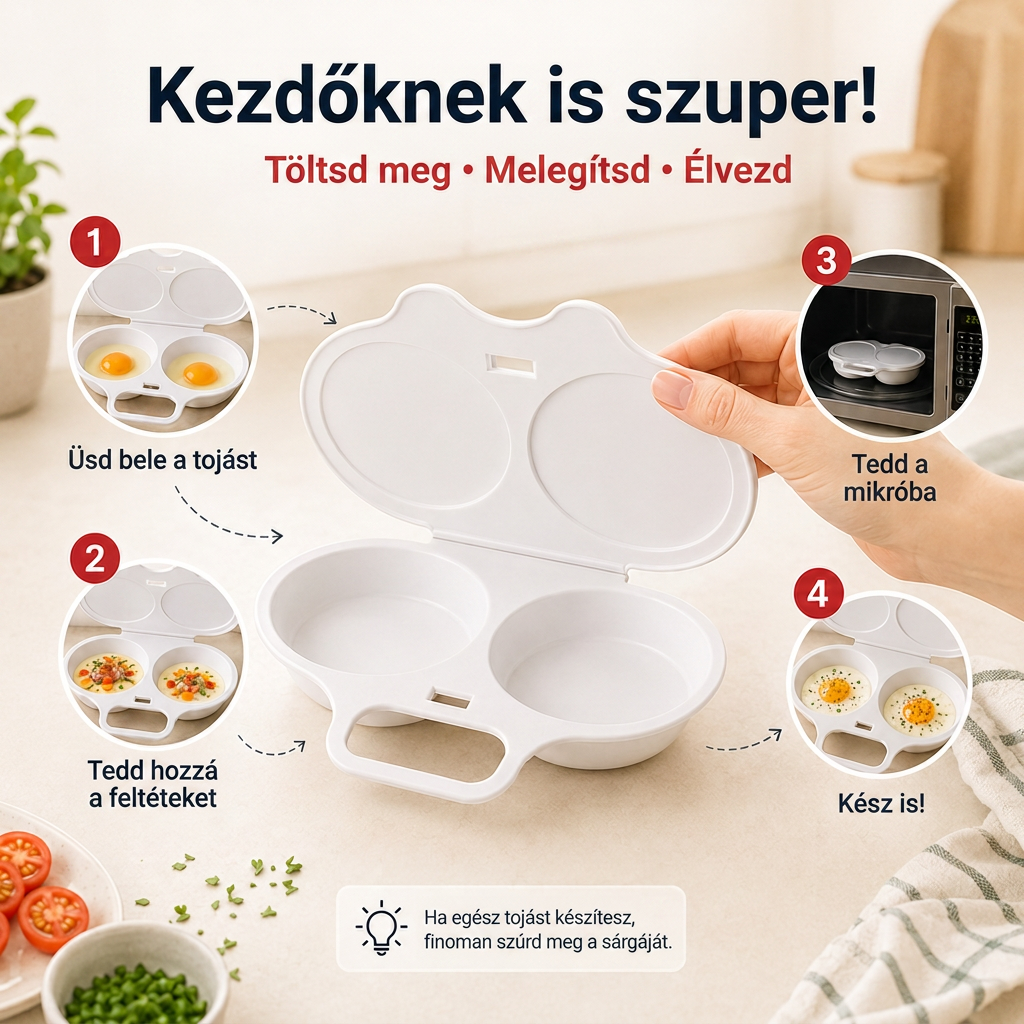 🔥🔥LEFUN® Gyors reggeli forma mikróba – 2 rekesz, 2 íz, végtelen lehetőség 🍳💥