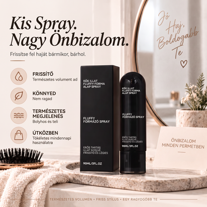 Vitalisys® Fluffy Hair formázó hajspray – Könnyű dúsító köd a hajtövek emeléséhez és a természetes mozgáshoz őszibarack illattal 💖