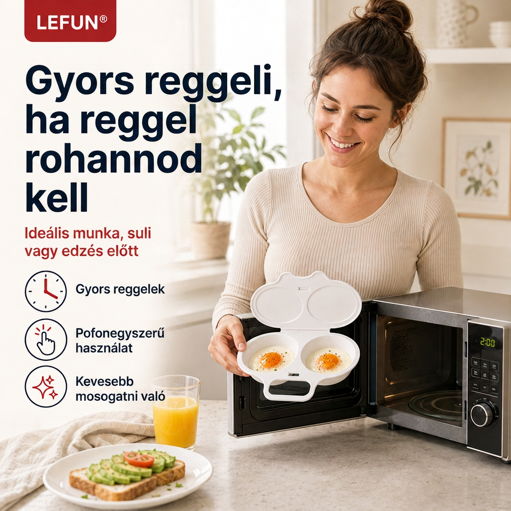 👑👑LEFUN® Gyors reggeli forma mikróba – 2 rekesz, 2 íz, végtelen lehetőség 🍳💥