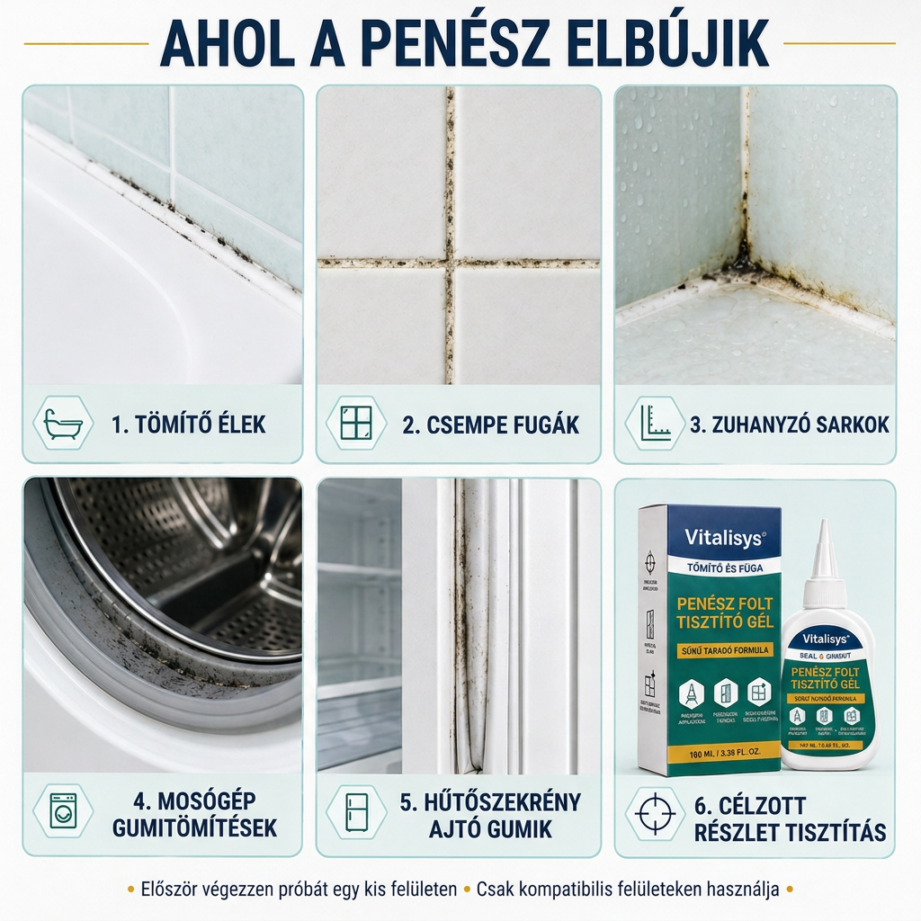 Vitalisys® Mély penészfolt-tisztító gél 👑 – Sűrű, tapadó formula fugákhoz, tömítésekhez és nedves sarkokhoz 💖