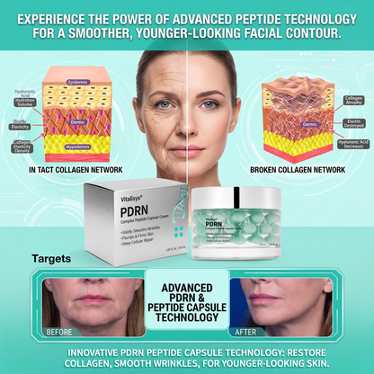 Vitalisys® PDRN Complex Peptide Capsule Cream|Anti aging, firming and lifting muscles Skin care, removal of stretch marks, breast enhancement, removal of chest lines, and skin repair.