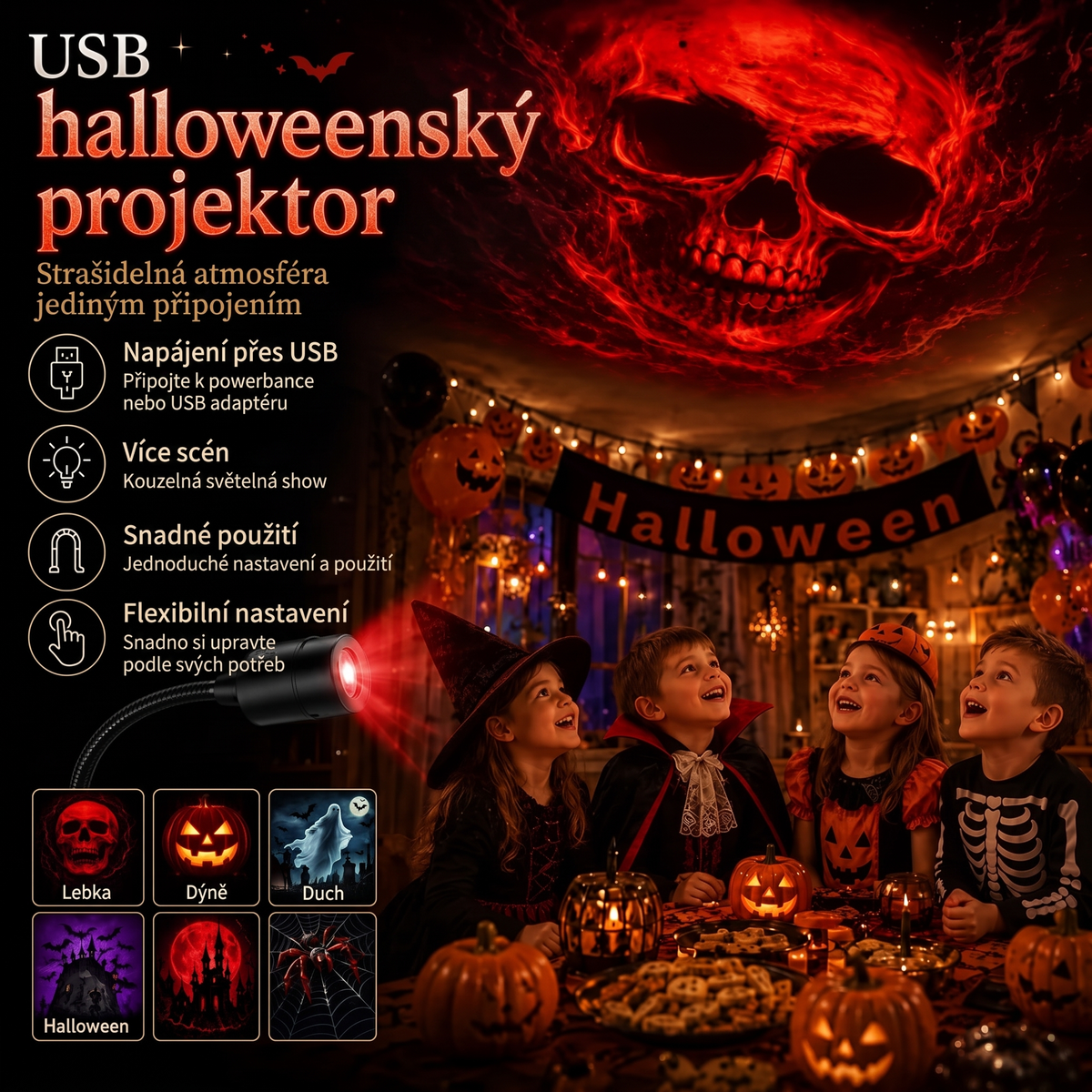 Vitalisys® 5D Chytrý Hvězdný Projektor 🌌 – 30+ dynamických scén a ovládání přes aplikaci 💎