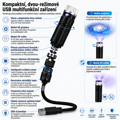 Vitalisys® 5D Chytrý Hvězdný Projektor 🌌 – 30+ dynamických scén a ovládání přes aplikaci 💎