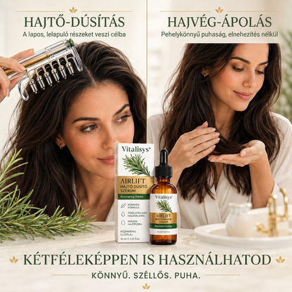 🌈🌈Vitalisys® AirLift Duo – Precíziós hajtőemelő fésű és könnyű hajszérum 👸🌟