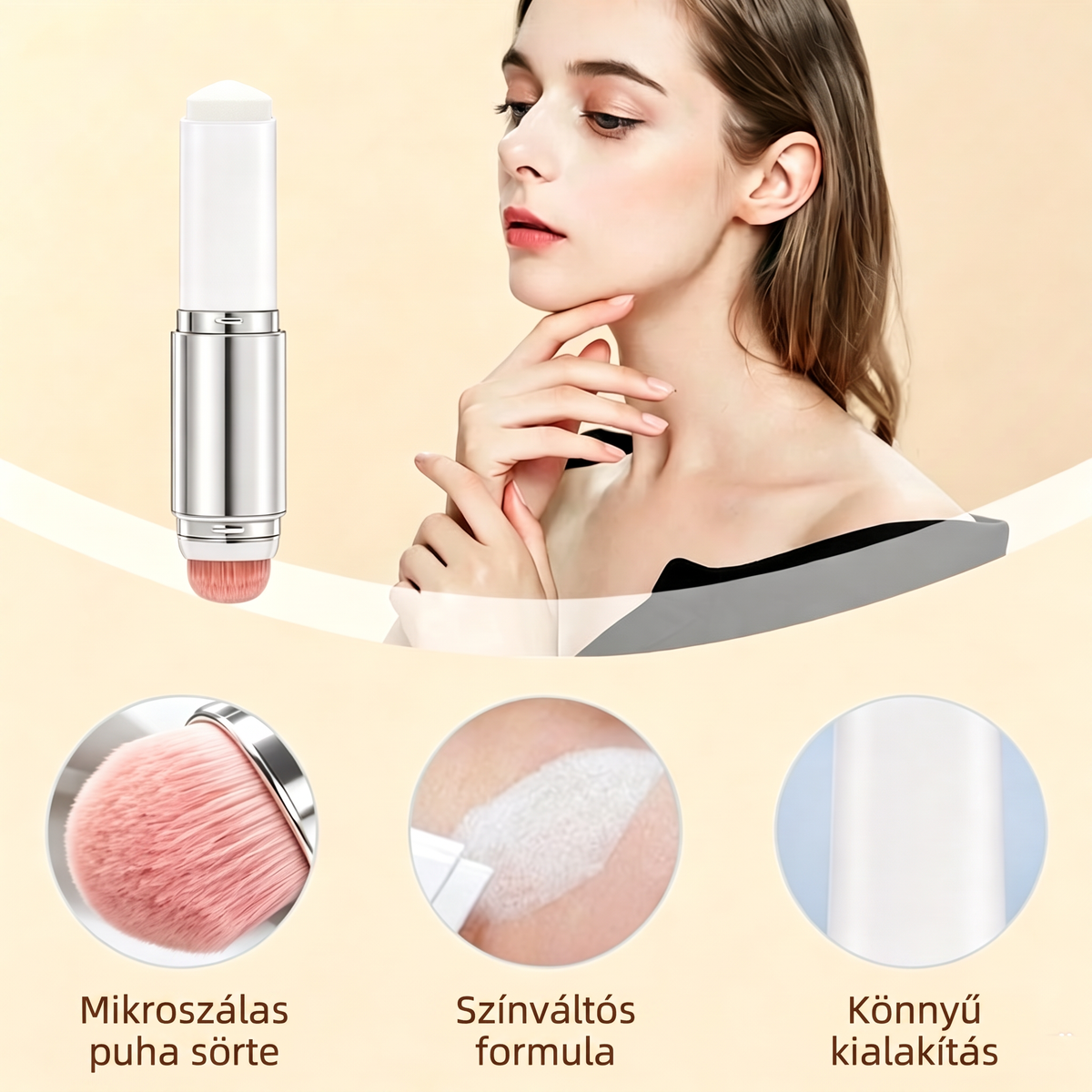 🔥🔥 [𝐇𝐈𝐕𝐀𝐓𝐀𝐋𝐎𝐒 𝐓𝐄𝐑𝐌É𝐊] Vitalisys® Fedő Alapozó Stick / Levehető Ecset – Koreai színadaptáló alapozó stick kollagén kapszulákkal