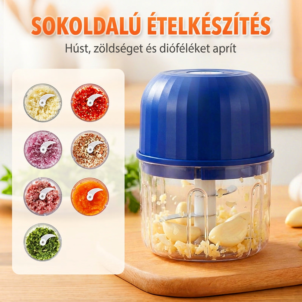 🔥🔥 Vezeték nélküli elektromos mini aprító – Erőteljes konyhai segítő hús, zöldség és bébiétel gyors aprításához ✨