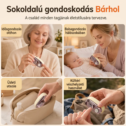💎💎Időkorlátos Ajánlat⏰2 az 1-ben Intelligens Elektromos Körömvágó és -Polírozó Minden Korosztály Számára 👨‍👩‍👧‍👦 – Penge-, Vér- és Stresszmentes Körmös Ápolás! 💅