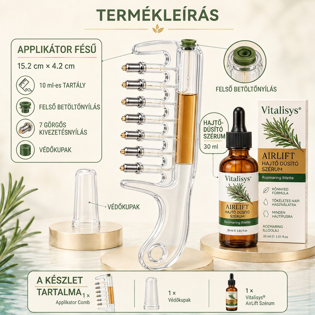 💎💎Vitalisys® AirLift Duo – Precíziós hajtőemelő fésű és könnyű hajszérum 👸🌟
