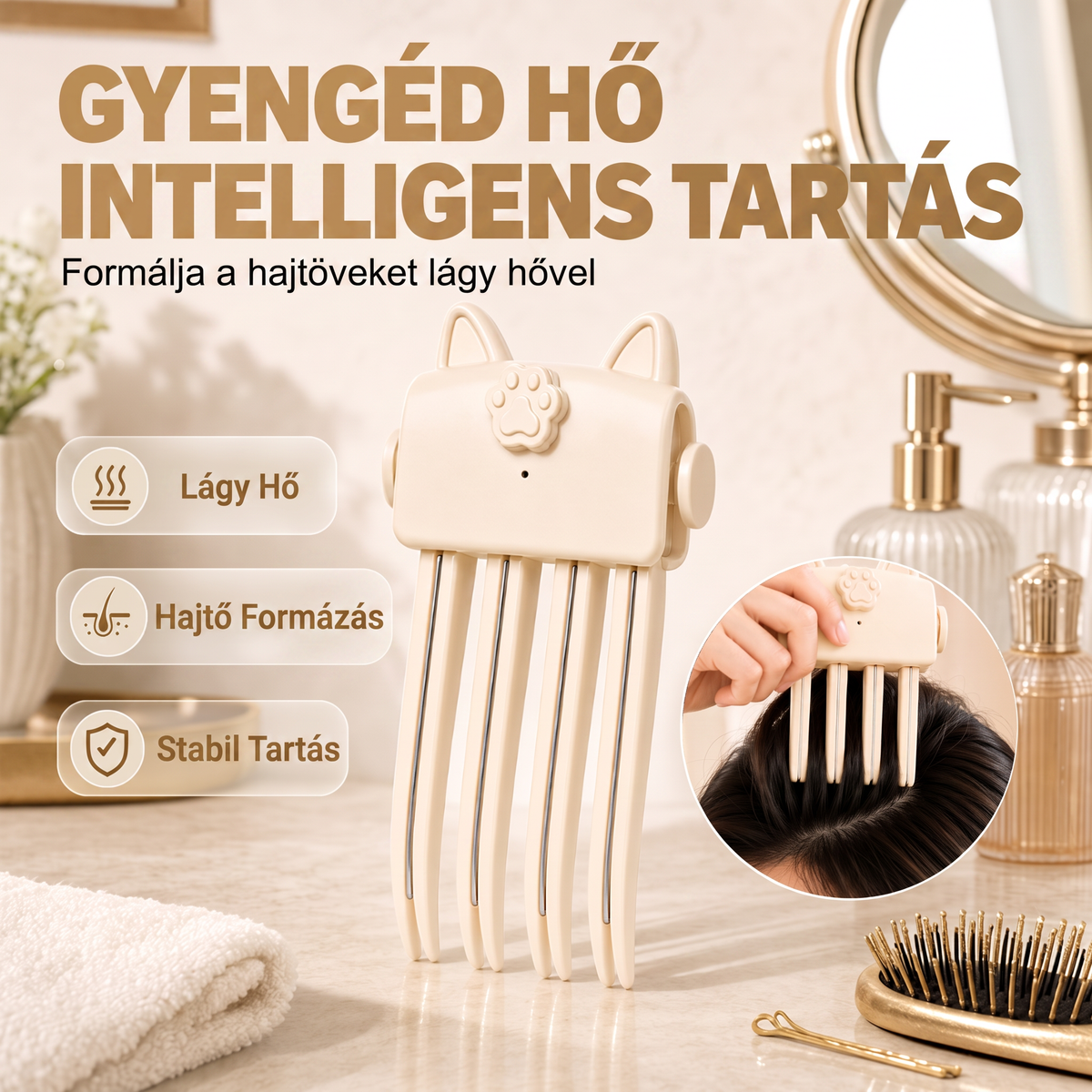 👑👑 Több mint 48 ezer eladott darab 💇 Vezeték nélküli, fűthető hajcsat a hajtő megemelésére, hordozható hajformázó eszköz utazáshoz, vékony és lapos szálú hajra