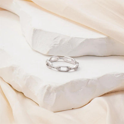 14K Gold Plated Moissanite Waterproof Unisex Chained Ring Silver-PlatedJewelry Perfect Birthday Engagement WeddingAnniversary Gift for Men Women💍🔥