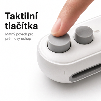 Vitalisys® Hordozható újratölthető tasaklezáró – 2 az 1-ben USB-C mini lezáró és vágó eszköz ✨