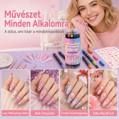 UTOLSÓ NAP · 50% KEDVEZMÉNY 🌈 24 színű kétvégű körömdíszítő toll készlet 💕