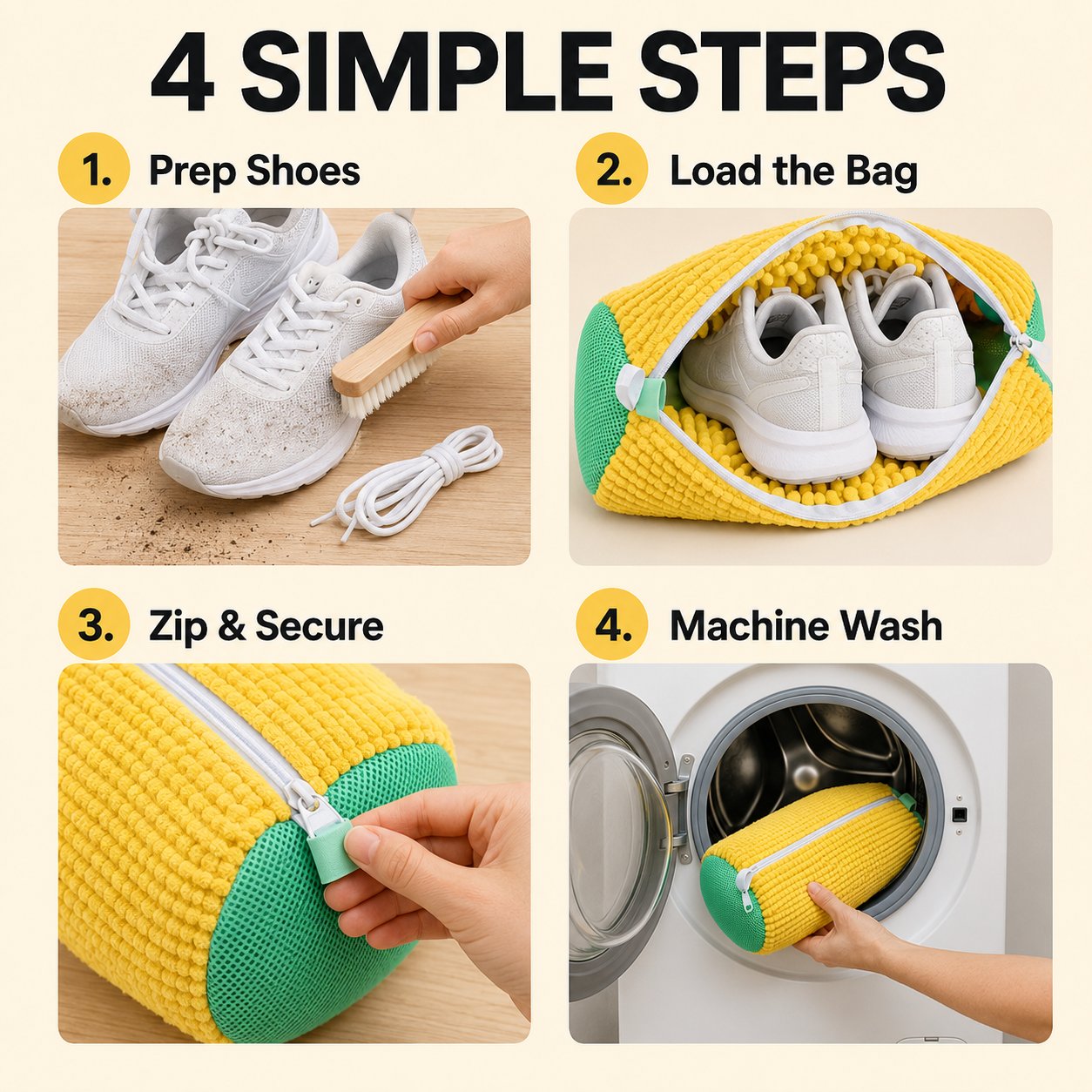 Last Day Sale 50% off🔥BLUESHOT® Shoe Washing Machine Bag – Durable Laundry Protector for Sneakers