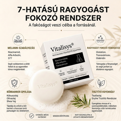 🔥🔥Vitalisys® Niacinamidos bőrvilágosító szappan pigmentfoltok és szeplők ellen 💆‍♀️