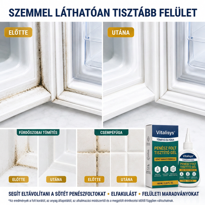 Vitalisys® Mély penészfolt-tisztító gél 👑 – Sűrű, tapadó formula fugákhoz, tömítésekhez és nedves sarkokhoz 💖