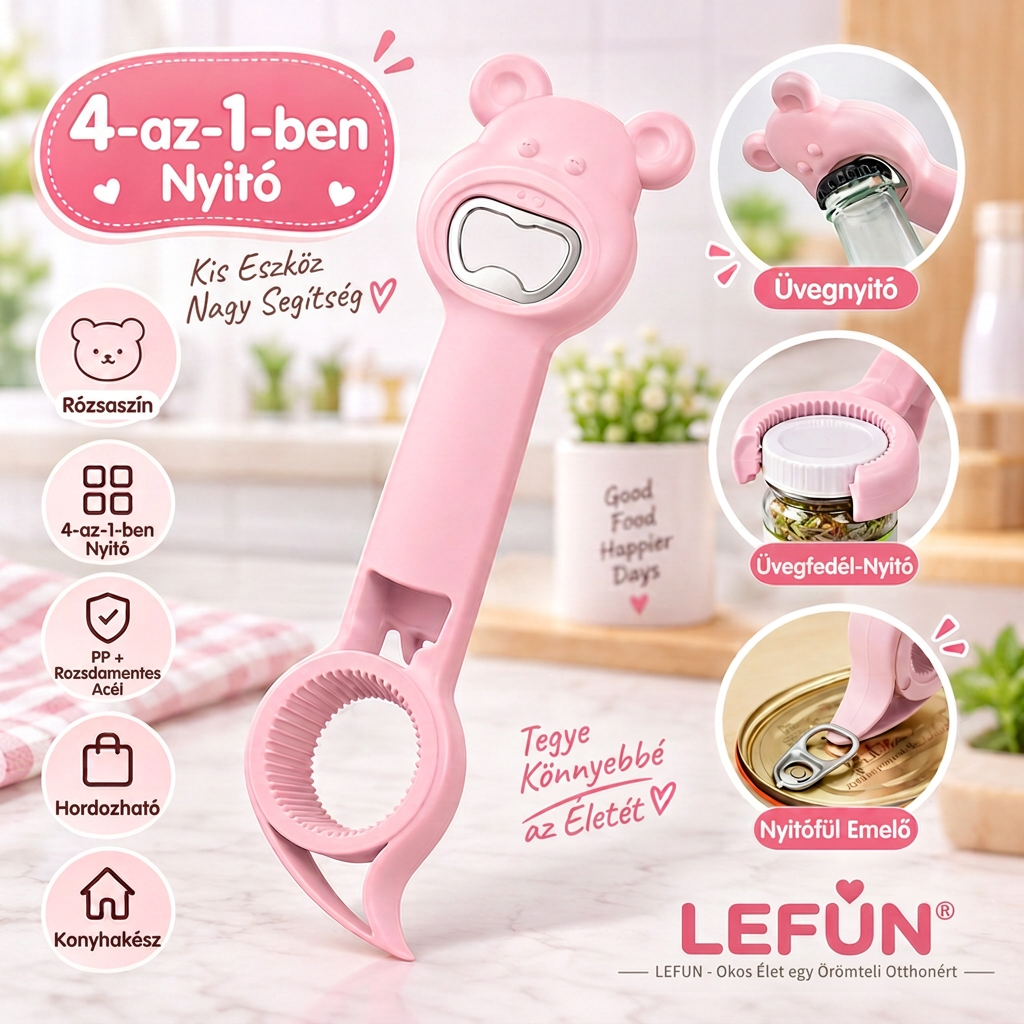 LEFUN® 4 az 1-ben nyitó 👑 – Nyisson ki minden fedelet felesleges erőlködés nélkül 💎