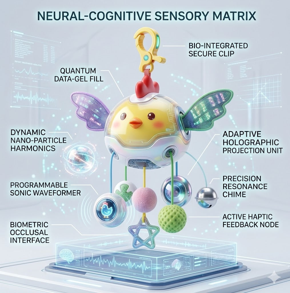 Baby Pull String Sensory Toy for Crib & Stroller - Soft Plush Hanging Rattle Pendant with Teether - Newborn Early Development Cheer Toy & Bed Bell Accessory