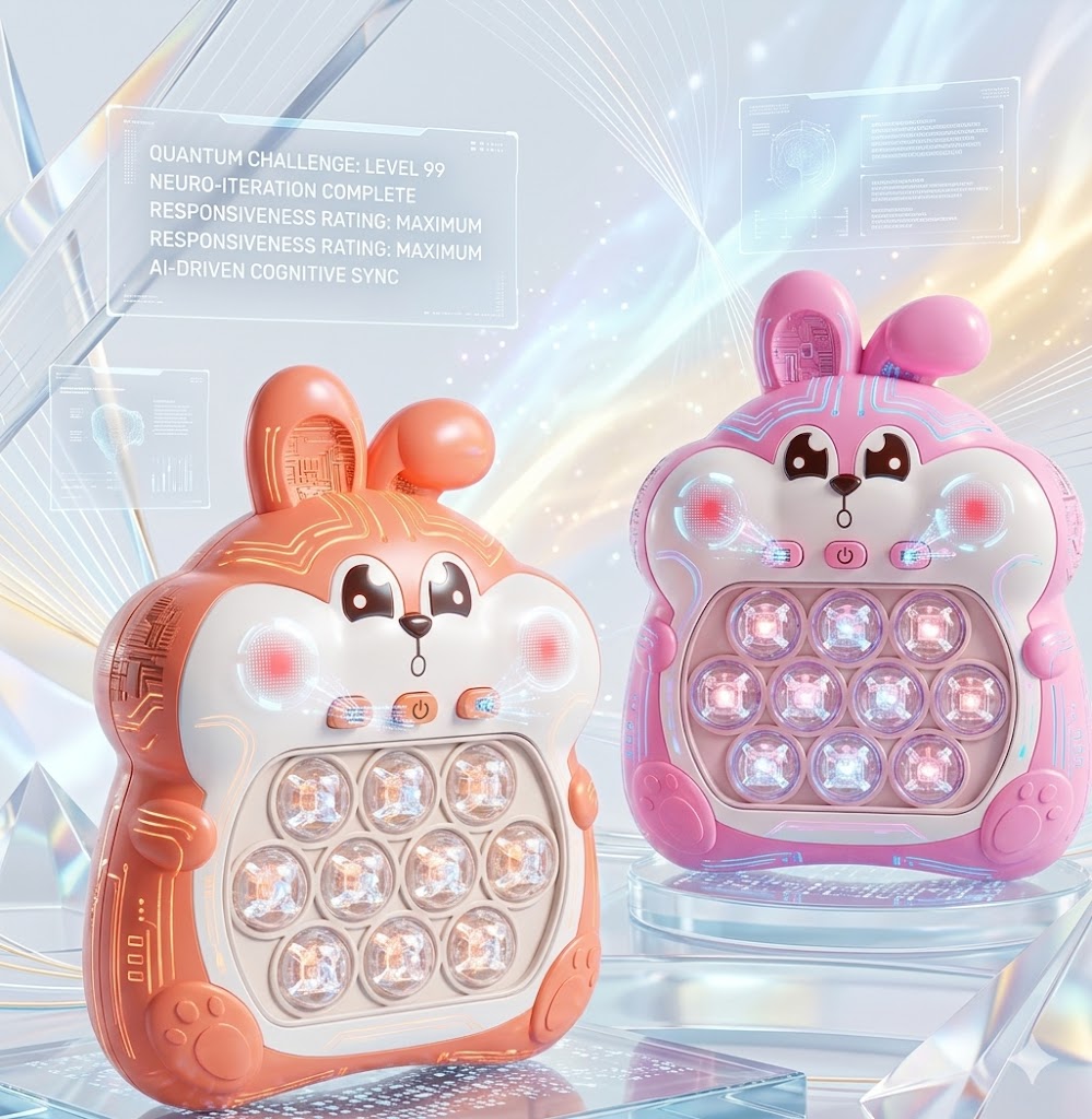 Fast Push Electronic Pop Game - Light-Up Sensory Bubble Console for Kids - Stress Relief Fidget Toy