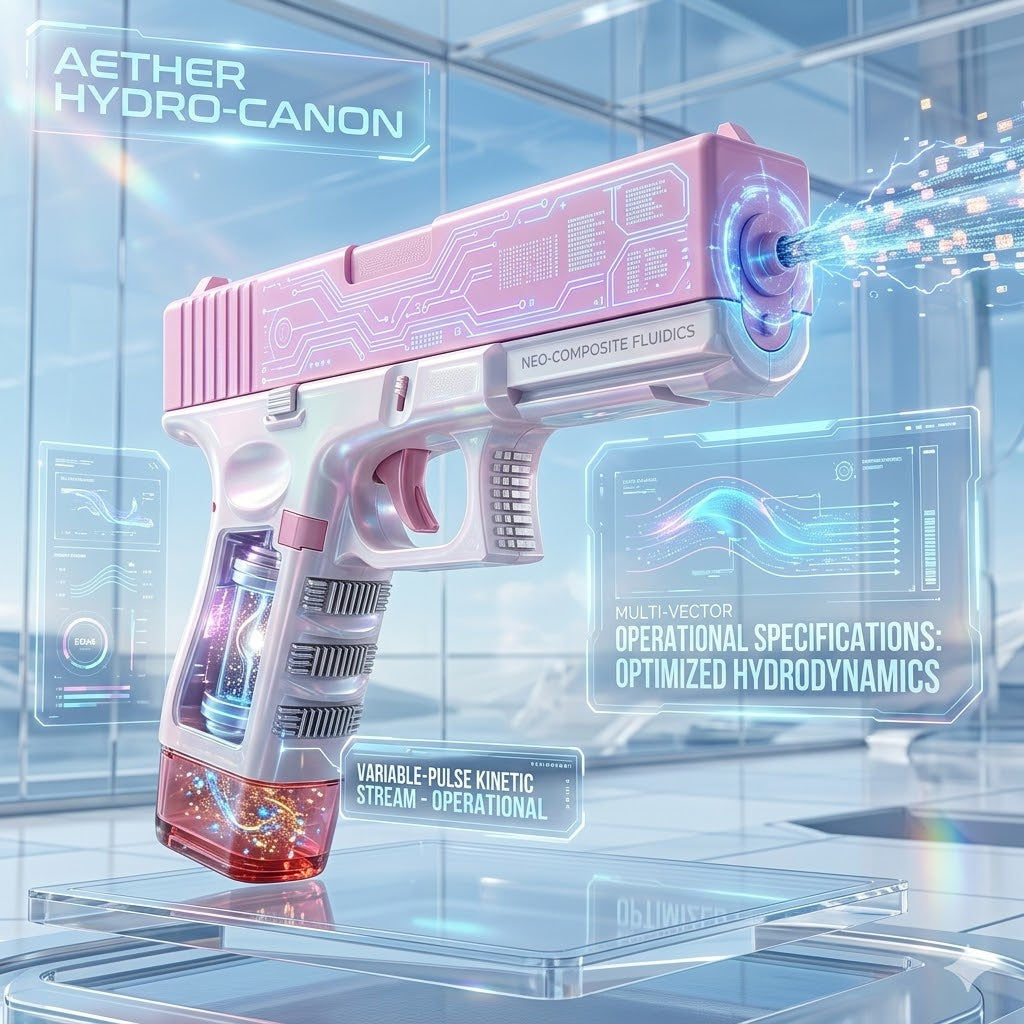 High-Pressure Motorized Water Blaster - Rapid-Fire Continuous Burst Electric Squirt Gun - Rechargeable Outdoor Water Fight Toy