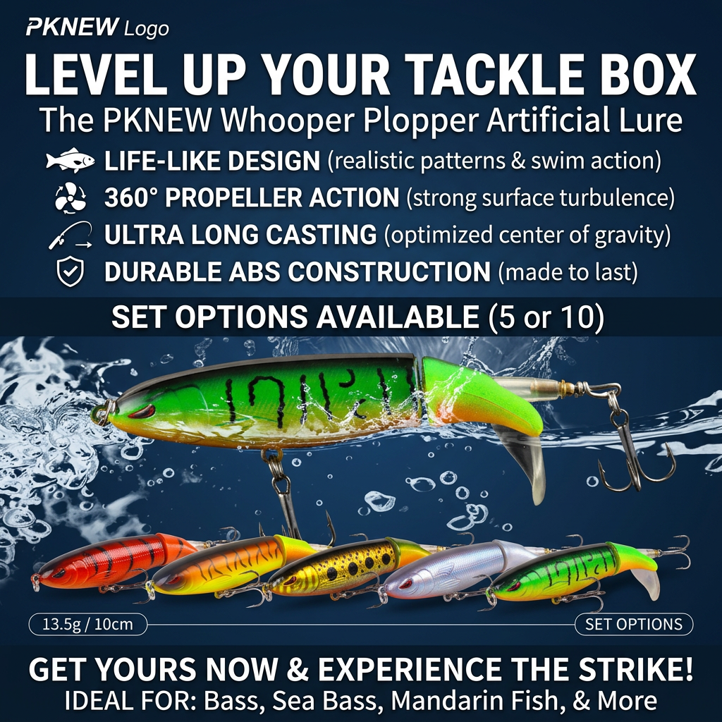 PKNEW 🪝 Artificial Fishing Lure, 13.5g Simulation Fishing Lure with Hook, Fishing Accessories for Outdoor Fishing Equipment, 10cm Whopper Plopper, Swimbaits, Fishing Lure Bait