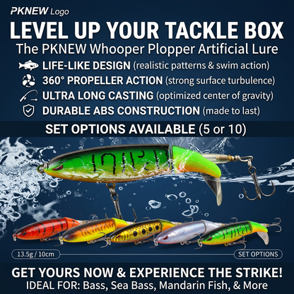 PKNEW 🪝 Artificial Fishing Lure, 13.5g Simulation Fishing Lure with Hook, Fishing Accessories for Outdoor Fishing Equipment, 10cm Whopper Plopper, Swimbaits, Fishing Lure Bait