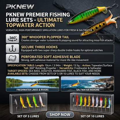 PKNEW 🪝 Artificial Fishing Lure, 13.5g Simulation Fishing Lure with Hook, Fishing Accessories for Outdoor Fishing Equipment, 10cm Whopper Plopper, Swimbaits, Fishing Lure Bait