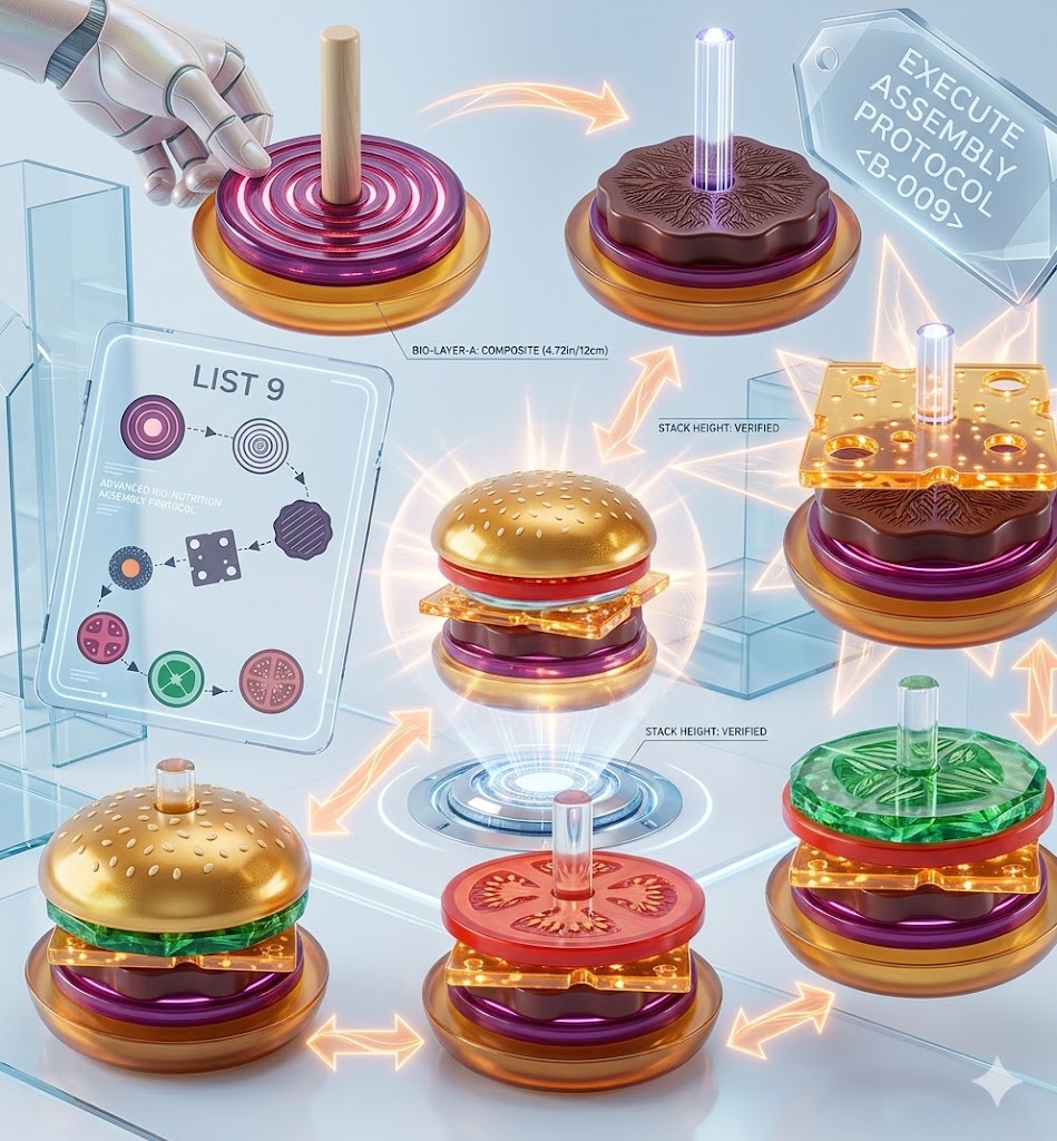 Kids Wooden Play Food Burger Set - Fun Montessori Stacking Puzzle Gift - Creative Kitchen Role-Play Educational Toy for Boys & Girls