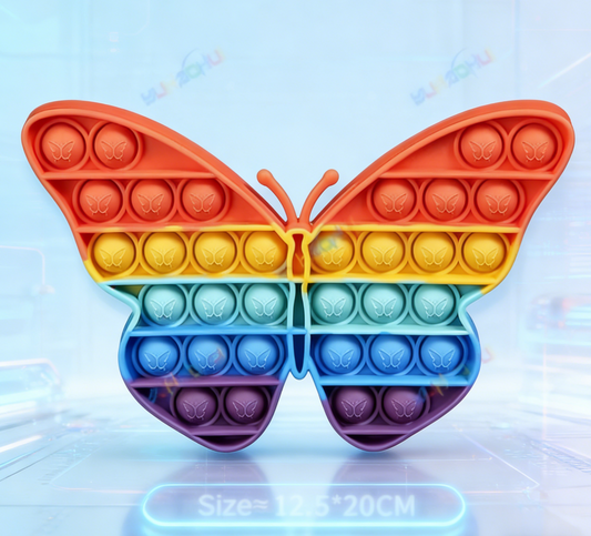 Rainbow Silicone Pop Bubble Fidget Toy - Sensory Stress Relief Tool for Adults & Kids - Washable Anxiety Relief Popper for ADHD, Autism & Special Needs