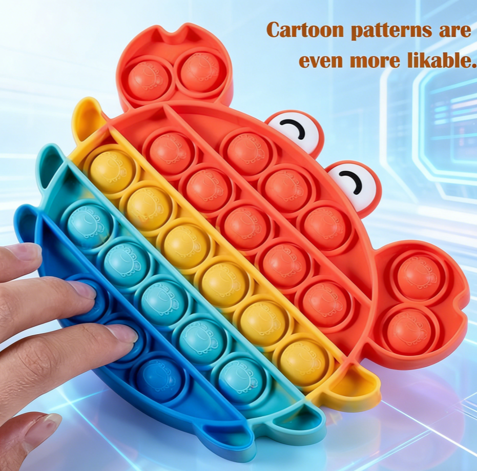 Rainbow Silicone Pop Bubble Fidget Toy - Sensory Stress Relief Tool for Adults & Kids - Washable Anxiety Relief Popper for ADHD, Autism & Special Needs