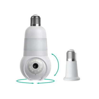 PKNEW® | Luna Light Bulb Security Cam -2K 2.4GHz/5GHz WiFi, Indoor Outdoor Surveillance Monitoring Camera for Home, 360° Pan/Tilt, Color Night Vision, Built-In LED & Spotlight, Easy Installation (2026 Upgrade)